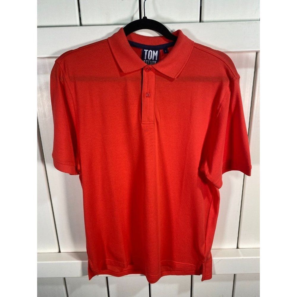 New Tom & Teddy Men's 100% Pima Cotton Polo Shirt Orange Large